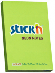 Notes Autoadeziv 76 X 51 Mm 100 File Stickn - Verde Neon 