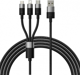 Cablu de date Baseus StarSpeed 3-in-1 Fast Charging 1.2 metri Negru 