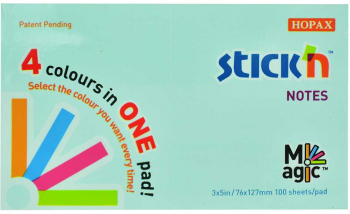 Magic Notes Autoadeziv 76 X 127 Mm 100 File Stickn Magic Notes - 4 Culori Pastel 