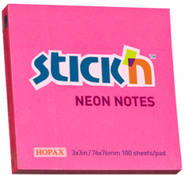 Notes Autoadeziv 76 X 76 Mm 100 File Stickn - Roz Neon 