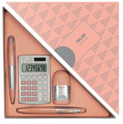 Set cadou calculator Silver portocaliu Milan 