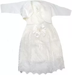 Set 2 piese rochita si bolero pentru fete Mini Junior BBW-5-68 Alb 