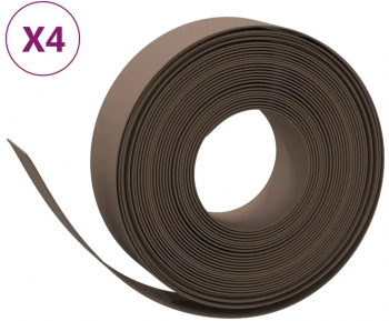 vidaXL Borduri de gradina 4 buc maro 10 m 15 cm polietilena 