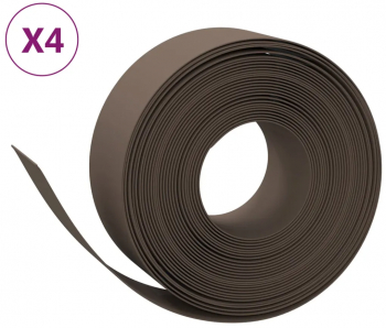 vidaXL Borduri de gradina 4 buc maro 10 m 20 cm polietilena 