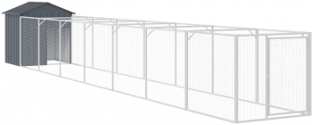 vidaXL Cusca caine cu acoperis antracit 117x813x123 cm otel galvanizat 