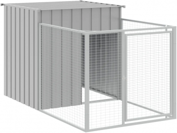 vidaXL Cusca de caine and tarc gri deschis 110x201x110cm otel galvanizat 