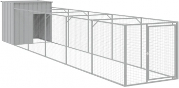 vidaXL Cusca de caine and tarc gri deschis 110x609x110cm otel galvanizat 
