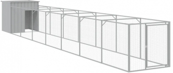 vidaXL Cusca de caine and tarc gri deschis 110x813x110cm otel galvanizat 