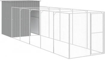 vidaXL Cusca de caine and tarc gri deschis 165x659x181cm otel galvanizat 