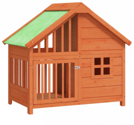 vidaXL Cusca de caine maro 96x60 5x87 cm lemn masiv de pin 