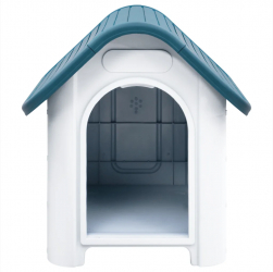 vidaXL Cusca de caini albastru 59x75x66 cm polipropilena 