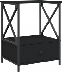vidaXL Noptiera negru 50x41x65 cm lemn prelucrat 