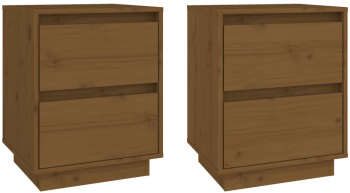 vidaXL Noptiere 2 buc maro miere 40x35x50 cm lemn masiv de pin 