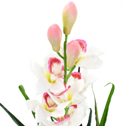 vidaXL Planta artificiala Orhidee Cymbidium cu ghiveci 100 cm verde 