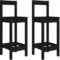 vidaXL Scaune de bar 2 buc. negru 40x41 5x112 cm lemn masiv pin 