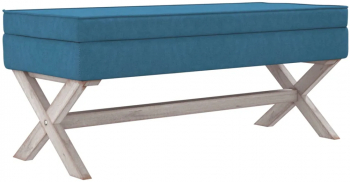 vidaXL Taburet de depozitare albastru 110x45x49 cm catifea 