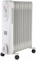 Calorifer cu ulei Well HTR-OIL02-2500/11 2500 W 11 elementi Termostat reglabil Protectie supraincalzire Alb 