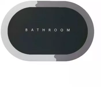 Covor de Baie Antiderapant SIKS Model &bdquo Bathroom&rdquo Oval 57.5 x 40 cm Verde / Gri 