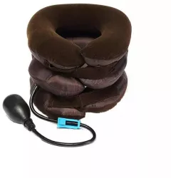 Guler gonflabil SIKS® cervical tractiune cu pompa maro 