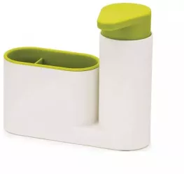 Organizator chiuveta SIKS® pentru bucatarie sau baie dispenser detergent suport burete alb/verde 