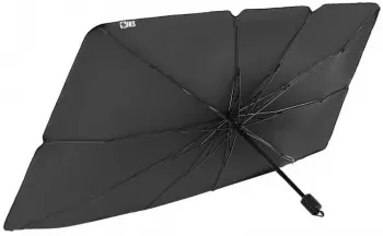 Parasolar Auto Pliabil SIKS® pentru Masina in Forma de Umbrela Negru-Argintiu Rezistent UV