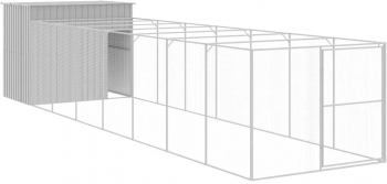 vidaXL Cusca de caine and tarc gri deschis 214x865x181cm otel galvanizat 
