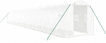 vidaXL Sera cu cadru din otel alb 36 m and sup2 18x2x2 m 