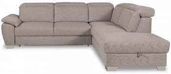 Coltar Extensibil Cu Otoman Dreapta Dax 5 Locuri Lada Depozitare Gri 296 Cm