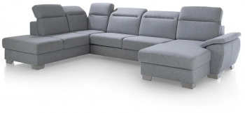 Coltar U Extensibil Cu Lada Dax Stanga Tetiere Reglabile Gri 365 Cm 