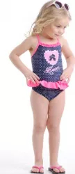Costum de Baie Copii cu Buline si Volanas Esli Lara - Roz 122-128 60 