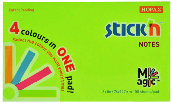 Magic Notes Autoadeziv 76 X 127 Mm 100 File Stickn Magic Notes - 4 Culori Neon 