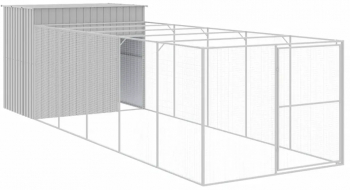 vidaXL Cusca de caine and tarc gri deschis 214x661x181cm otel galvanizat 