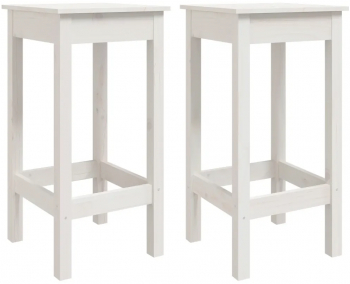 vidaXL Scaune de bar 2 buc. alb 40x40x78 cm lemn masiv de pin 