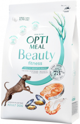 Hrana uscata completa Optimeal Beauty Fitness Holistic fara cereale pe baza de fructe de mare pentru caini adulti de toate rasele 4 kg 