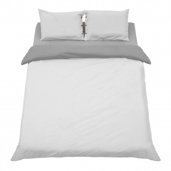 Lenjerie de pat pentru 2 persoane Heinner Home 100 bumbac gri 3 piese