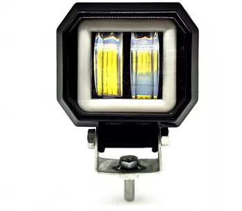 Proiector LED cu angel eyes pentru offroad auto moto atv putere 20W luminozitate 1800 lumeni 