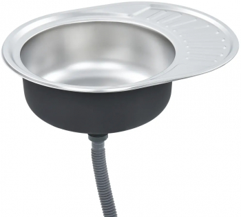 vidaXL Chiuveta de bucatarie cu sita si sifon otel inoxidabil oval 