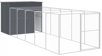 vidaXL Cusca de caine cu tarc antracit 214x661x181 cm otel galvanizat 