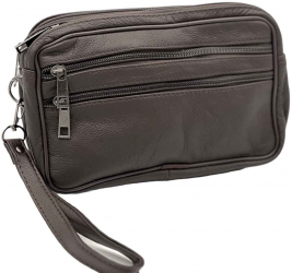 Borseta de mana Barbati din Piele Naturala Maro sau Negru 23 x 15 x 4.5 cm 5 compartimente - Maro 