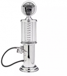 Dozator Bauturi SIKS in Forma de Pompa Benzina Dispenser Cu Furtun Capacitate 950 ml Alb/Argintiu 
