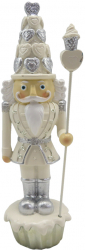 Figurina Spargatorul de Nuci polirasina alba argintie 5x5x16 cm 