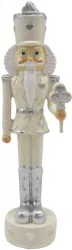 Figurina Spargatorul de Nuci polirasina bej argintie 4x4x17 cm 