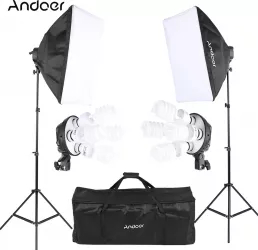 Kit de iluminare foto Studio cu 2 softbox + accesorii 