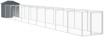 vidaXL Cusca caine cu acoperis antracit 117x1017x123cm otel galvanizat 