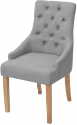 vidaXL Scaune de sufragerie 6 buc. gri deschis material textil 