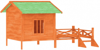 vidaXL Cusca de caine maro 159x120x88 5 cm lemn masiv pin 