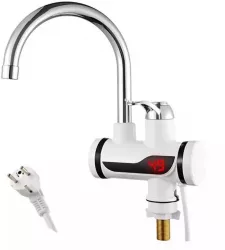 Robinet Electric Instant SIKS® cu Incalzire Instantanee a Apei Afisaj LCD al Temperaturii cu Montare Chiuveta Alb 