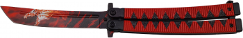 Briceag fluture de vanatoare IdeallStore and reg Fire Dragon otel inoxidabil 24.5 cm rosu 