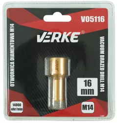 Carota diamantata pentru piatra gresie si beton 16mm M14 V05116 Verke 