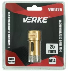 Carota diamantata pentru piatra gresie si beton 25mm M14 V05125 Verke 